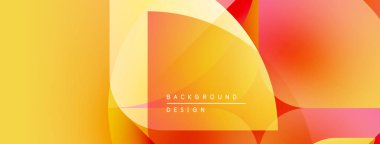 Soyut geometrik şekiller örtüşüyor, canlı turuncu ve sarı renkler yaratıyor. Arkaplan ve sunumlar için uygun modern tasarım.