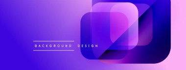 Soyut mor tasarım katmanlı kareler içerir. Renkler düzgün bir şekilde karışır ve modern görsel efekt yaratır. Metin arkaplan tasarımı okur.