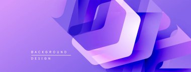 Soyut mor tasarım katmanlı geometrik şekiller içerir. Metin elemanları, gradyanları, dinamik bileşimi olan modern arkaplan.