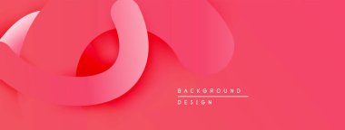 Soyut kırmızı tasarım, üst üste binen kıvrımlı şekiller. Yumuşak eğimler derinlik yaratır, modern estetik. Çeşitli projeler için minimalist arkaplan.