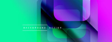 Soyut geometrik şekiller, canlı gradyanlar. Modern tasarım elementleri dinamik görsel deneyimler yaratır. Renkler pürüzsüz karışır.