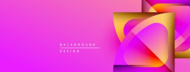 Açık pembe arkaplan özellikleri üstüste binen şeffaf kareler. Renk değişimi, turuncu, eflatun dinamik görsel efekt. Minimalist tasarım.