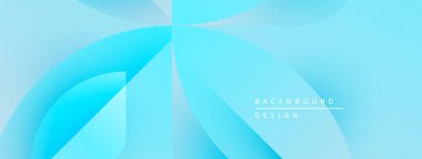 Soyut mavi eğimler akan şekiller yaratır. Modern tasarım yumuşak eğriler, hafif doku, asgari metin ögeleri içerir.