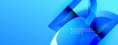 Soyut mavi tasarım. Üst üste binen şekiller dinamik görsel efekt yaratır. Metin arka plan tasarımı okur. Modern, temiz estetik.