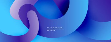 Soyut sıvı şekiller, canlı mavi mor renkler. Modern tasarım, pürüzsüz eğimler dinamik kompozisyon yaratır. Arkaplan ögesi.