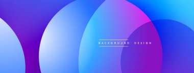 Soyut renkli çemberler örtüşüyor ve canlı bir gradyan arkaplan oluşturuyor. Dijital projeler için modern tasarım ögesi.