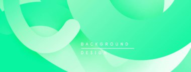 Soyut yeşil arkaplan, akan şekiller, gradyanlar. Modern tasarım ögesi dijital projeler ve sunumlar için uygundur. Minimalist estetik.