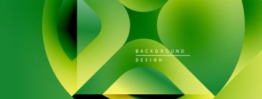 Soyut yeşil tasarım akışkan şekiller, gradyanlar içerir. Metin elemanları ve dinamik bileşimi olan modern arkaplan.
