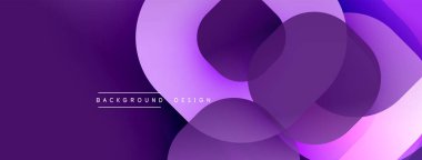 Mor soyut arka plan. Üst üste binen şekiller dinamik görsel efekt yaratır. Sancaklar ve başlıklar için modern tasarım uygun.