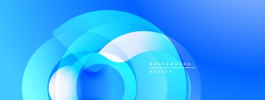 Soyut mavi tasarım. Üst üste binen daireler dinamik görsel efekt yaratır. Dereceli gölgeler pürüzsüz geçiş ve modern estetik sunar.