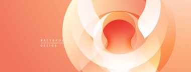 Soyut turuncu tasarım katmanlı daireler içerir. Yumuşak eğimler derinlik yaratır, modern estetik. Minimalist kompozisyon, sıcak tonlar imaja hakim..