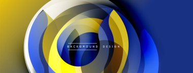 Soyut eşmerkezli çemberler, canlı renklerin karışımı. Modern tasarım, dinamik kompozisyon, uygun arkaplan ögesi. Yumuşak eğimler derinlik yaratır.