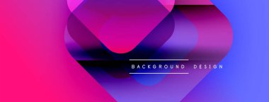 Soyut canlı katmanlar örtüşüyor. Pembe, mor, mavi renkler modern görsel efektler yaratır. Metin arkaplan tasarımı okur.