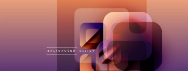 Soyut geometrik şekiller örtüşür, canlı bir değişim etkisi yaratır. Mor, turuncu renkler tasarımda baskın, modern estetik..