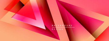 Soyut geometrik şekiller örtüşüyor, canlı pembe, turuncu renkler yaratıyor. Modern tasarım elementleri dinamik görsel deneyim önerir.