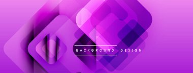 Soyut mor kareler örtüşür, dinamik görsel efekt yaratır. Arkaplan ve sunumlar için uygun modern tasarım.