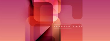 Soyut geometrik şekiller, gradyan renkler, modern tasarım. Pembe, turuncu renkler dinamik görsel efekt yaratır. Minimalist stil.