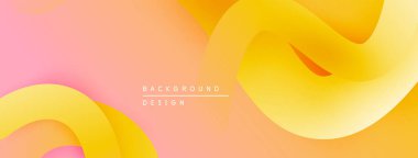 Soyut akışkan şekiller, sıcak renkler karışımı. Gradyan arka plan yumuşak görsel akış yaratır. Projeler için modern tasarım ögesi.