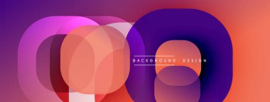 Soyut renk çakışan daireler dinamik gradyan arkaplan oluşturur. Modern tasarım elementleri yenilik ve teknoloji öneriyor.
