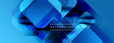 Soyut mavi geometrik şekiller modern arkaplan oluşturur. Renkler derinlik ve doku sağlar. Minimalist tasarım unsurları.