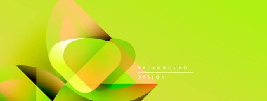 Soyut çiçek tasarımı. Canlı yeşil arkaplan özellikleri katmanlı, akışkan şekiller. Modern estetik, afişler veya sunumlar için uygun.