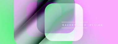 Soyut şekiller örtüşür, canlı pastel gradyanlar yaratır. Modern tasarım elementleri dijital sanatı, pürüzsüz geçişleri öneriyor. Arkaplan özellikleri metin.