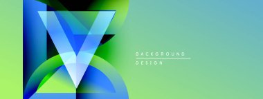 Soyut geometrik tasarım. Canlı mavi, yeşil gradyanlar dinamik görsel etki yaratır. Sunumlar ve markalaşma için modern arkaplan.