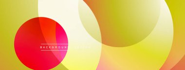 Soyut geometrik şekiller çakışıyor. Sarı, turuncu, kırmızı renkler dinamik görsel efekt yaratır. Minimalist tasarım arka planlar için uygundur.