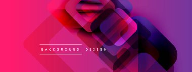 Soyut geometrik şekiller örtüşür ve canlı pembe renk gradyanı yaratır. Arkaplan ve sunumlar için modern tasarım ögesi.