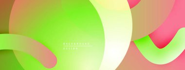 Soyut sıvı şekilleri örtüşür, canlı gradyanlar yaratır. Yumuşak renkler kusursuz harmanlanarak modern arkaplan tasarımı oluşturur.