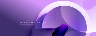 Mor soyut arka plan. Üst üste binen daireler dinamik görsel efekt yaratır. Dijital projeler için modern tasarım.