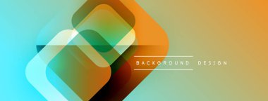 Soyut geometrik şekiller örtüşüyor, canlı renk eğimleri yaratıyor. Modern tasarım elementleri dijital sanatı, pürüzsüz geçişleri öneriyor.