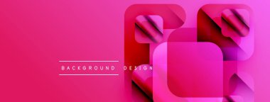 Parlak pembe soyut arka plan. Üst üste binen kareler derinlik yaratır, modern estetik. Metin arka plan tasarımı okur. Basit, canlı kompozisyon.