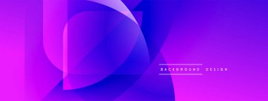 Soyut mor tasarım, üst üste binen daireler, dikdörtgenler. Renkler modern görsel efekt yaratır. Basit metin arkaplan tasarımı okur.