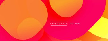 Soyut, enerjik çemberler çakışıyor. Sıcak renkler baskın gelir, dinamik görsel efekt yaratır. Metin arkaplan tasarımı okur.