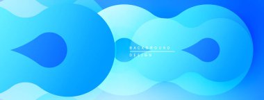 Soyut mavi arkaplan. Üst üste binen şekiller akışkan ve modern tasarım yaratır. Dereceli gölgeler derinlik ve görsel ilgi sunar.