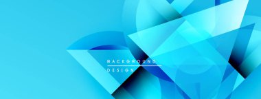 Soyut mavi arkaplan. Geometrik şekiller örtüşür, dinamik görsel efekt yaratır. Modern tasarım elementleri pürüzsüz eğimler sunar.