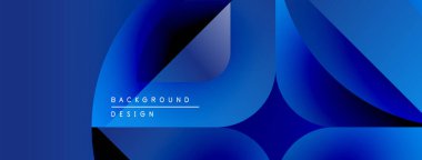 Soyut mavi tasarım. Akan şekiller modern arkaplan yaratır. Gradyan renkler dinamik görsel efekt sunar. Basit metin örtüsü mevcut.