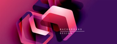 Soyut geometrik şekiller örtüşerek canlı mor gradyan etkisi yaratır. Modern tasarım arka planlar, pankartlar, sunumlar için uygun.