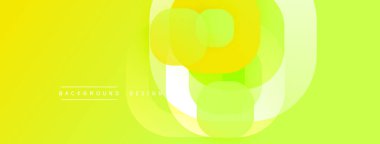 Parlak sarı soyut tasarım. Üst üste binen daireler dinamik görsel efekt yaratır. Geçmişe uygun modern, temiz estetik..