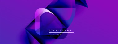 Soyut mor arkaplan. Dinamik şekiller modern tasarımı oluşturur. Renkler derinlik ve doku olduğunu gösteriyor. Minimalist metin mevcut.