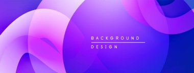 Soyut eğimler çakışıyor, akışkan şekiller yaratıyor. Mor renkler modern estetik sunarak tasarıma hükmediyor. Minimalist kompozisyon.