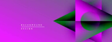 Soyut geometrik şekiller örtüşüyor, canlı mor ve yeşil renkler yaratıyor. Modern tasarım elementleri dinamik görsel deneyim önerir.