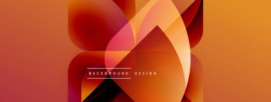 Soyut turuncu tasarım. Üst üste binen şekiller dinamik görsel efekt yaratır. Sıcak tonlarda baskın kompozisyon, modern estetik.