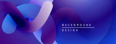 Soyut akışkan şekiller, canlı mavi mor gradyanlar. Modern tasarım ögesi, pürüzsüz geçişler, dinamik bileşim.
