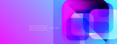 Soyut geometrik şekiller örtüşüyor, canlı mor ve mavi renkler yaratıyor. Arkaplan ve sunumlar için modern tasarım ögesi.