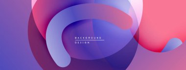 Soyut sıvı şekilleri örtüşür, canlı mor, pembe renkler yaratır. Modern tasarım hareket, derinlik ve görsel ilgi öneriyor.