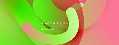 Soyut akışkan şekiller harmanlanır ve canlı gradyanlar oluşturur. Modern tasarım kıvrımları, renk değişimlerini vurgular. Metin arkaplan tasarımı okur.