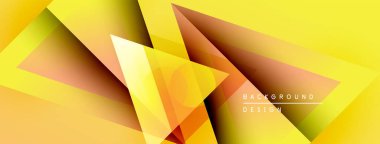 Soyut geometrik şekiller çakışıyor. Sıcak sarı, turuncu renkler tasarımda baskın. Gradyan etkisi derinlik yaratır, modern estetik.