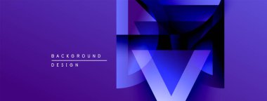 Soyut mor tasarım katmanlı geometrik şekiller içerir. Modern estetik, arka planlar, sunumlar, dijital sanat için uygun.